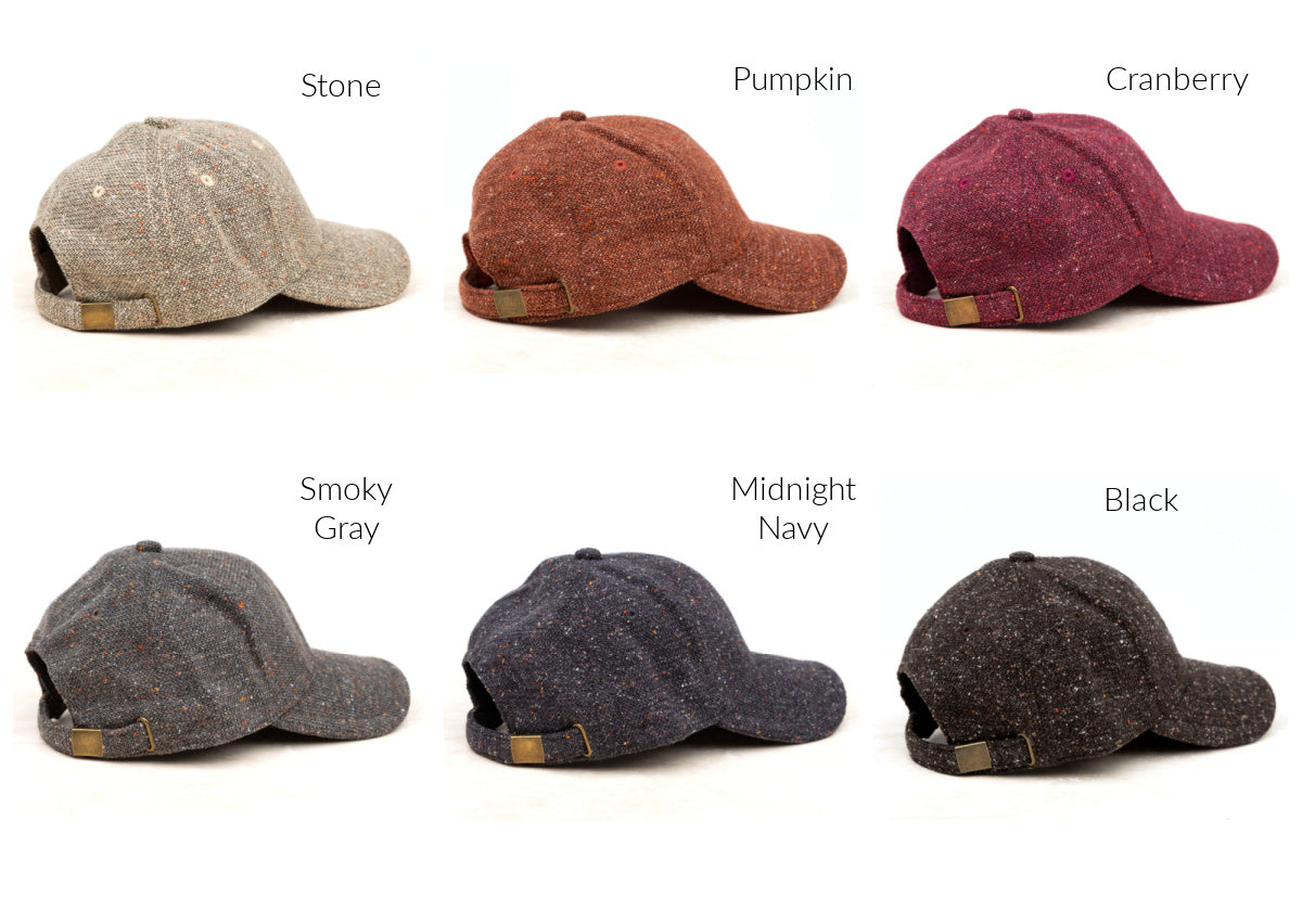 Vintage Tweed Structured Low Profile Adjustable Ball Cap | One Size