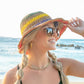 100% Woven Straw Rainbow Detail Bucket Sun Hat | One Size