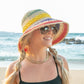 100% Woven Straw Rainbow Detail Bucket Sun Hat | One Size