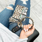 Gold Hardware Clear ID Slot Card Wallet Button Snap Tassel Key Ring Bracelet | 4.5" x 4"