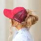 Monochromatic Camo Mesh Back Snapback Messy Bun Ponytail Opening Baseball Cap | Teen–Adult