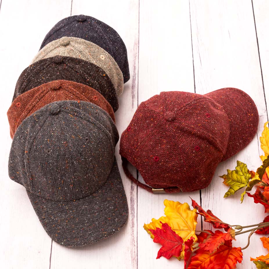Vintage Tweed Structured Low Profile Adjustable Ball Cap | One Size