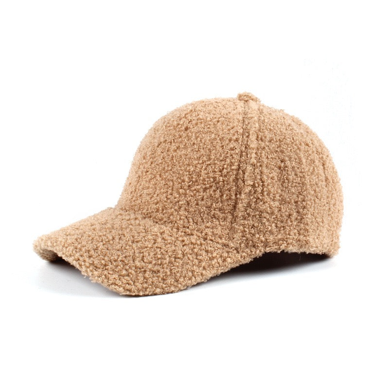 Boucle Sherpa Low Profile Structured Crown Velcro Closure Boyfriend Ball Cap | One Size Teen–Adult