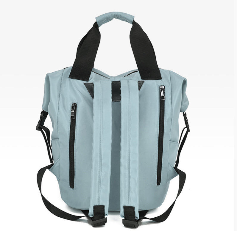 Easy Wipe Nylon Convertible Backpack Tote Bag with 7 Pockets | 18" x 17"