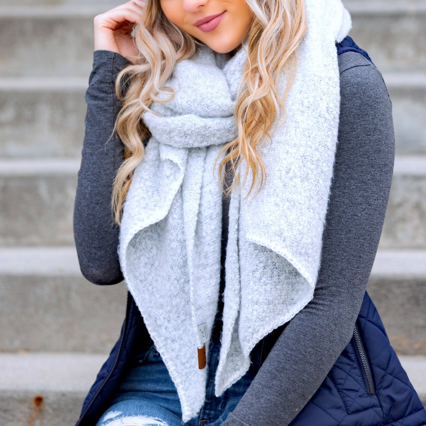 C.C® 100% Premium Polyester Ultra Soft Bias Cut Oblong Draped Scarf | 16.5" x 85"