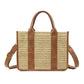 Mericela Mixed Media Straw Tote