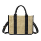 Mericela Mixed Media Straw Tote
