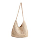 Crochet Polyester Yarn Cotton Poly Lined Magnetic Snap Raquel Hobo Shoulder Bag | 14" x 10.5"