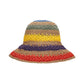 100% Woven Straw Rainbow Detail Bucket Sun Hat | One Size
