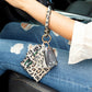 Gold Hardware Clear ID Slot Card Wallet Button Snap Tassel Key Ring Bracelet | 4.5" x 4"