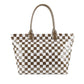 Blueberi B Charly Checkered Tote | Nylon & Laminated PVC | 12.5 x 5 x 13.5 in; 17 in Top