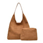 Andrea 2-in-1 Hobo Shoulder Bag | Vegan Suede & PU Leather Strap | 16.5 x 4.72 x 14.17 in