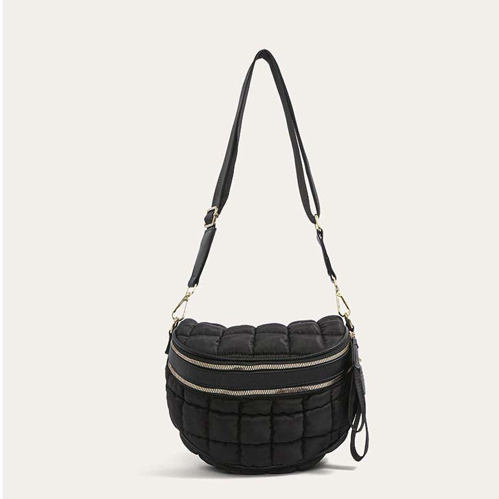 Jaya Puffer Crossbody Sling | Vegan Leather Accents & Cotton Blend Lining | 10 x 5 x 7.5 in