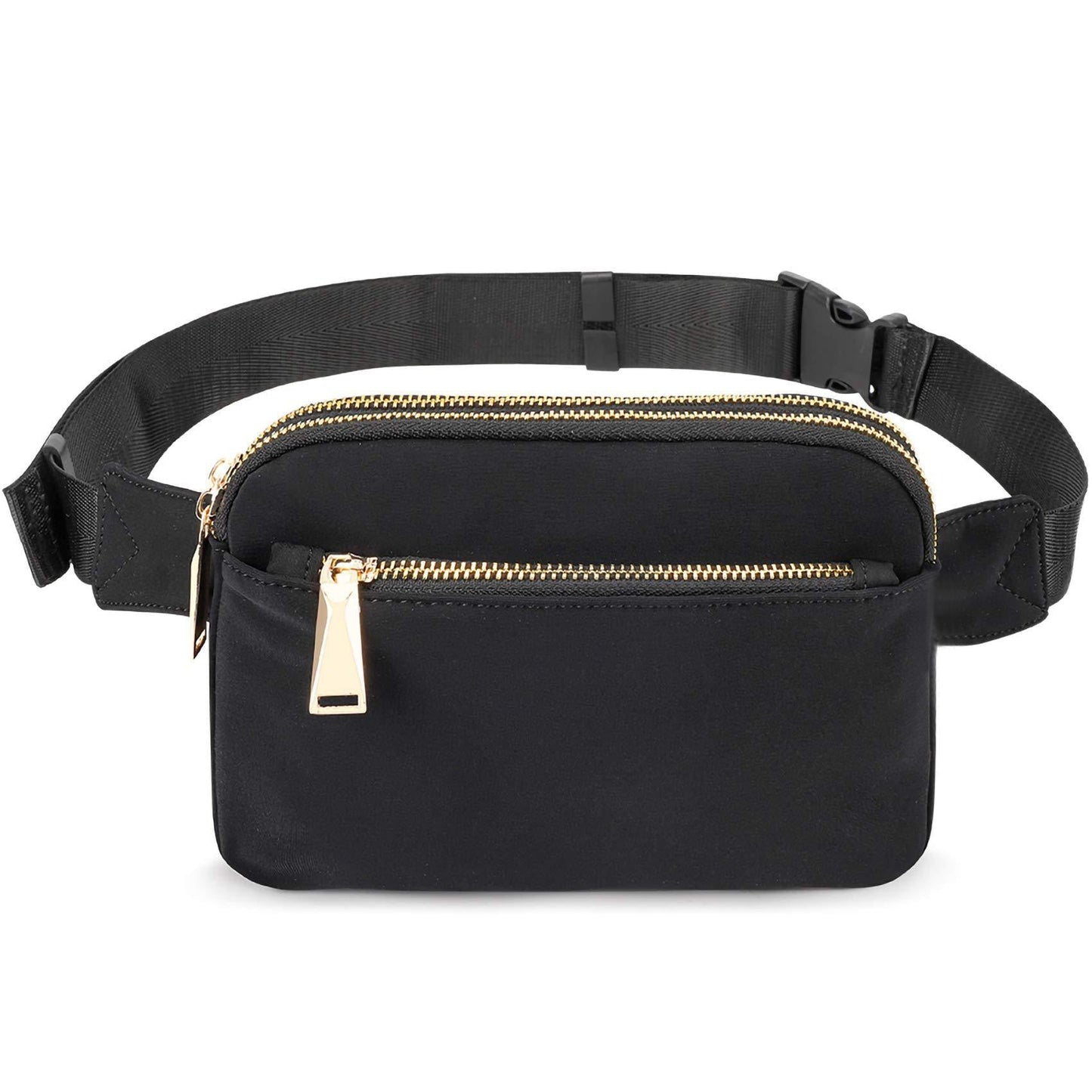 Everyday Nylon Gold Zipper Sling Crossbody Belt Bag