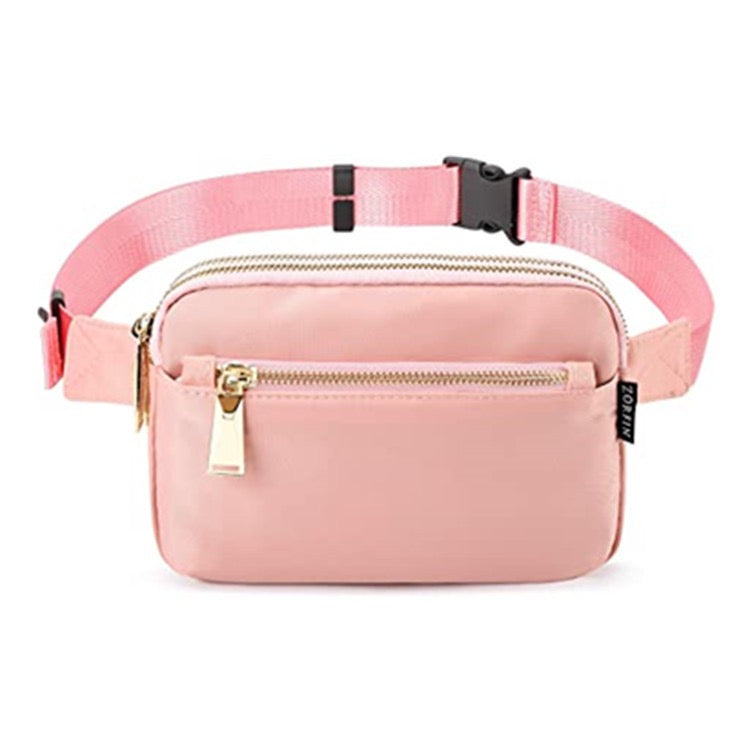 Everyday Nylon Gold Zipper Sling Crossbody Belt Bag