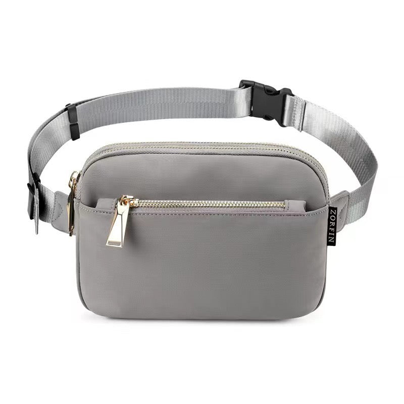 Everyday Nylon Gold Zipper Sling Crossbody Belt Bag