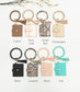 Gold Hardware Clear ID Slot Card Wallet Button Snap Tassel Key Ring Bracelet | 4.5" x 4"