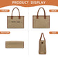 Clare Embroidered Tote | 100% Jute Exterior & Canvas Accents | 10.5 x 5.25 x 14.5 in