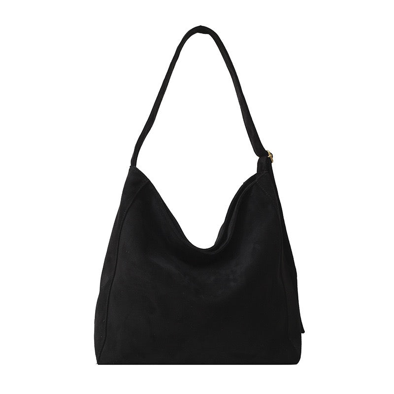 Meryl Adjustable Hobo Shoulder Bag | Vegan Suede, Cotton/Polyester Lining | 14.5 x 4.5 x 13.75 in