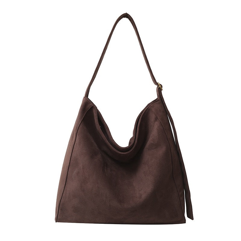 Meryl Adjustable Hobo Shoulder Bag | Vegan Suede, Cotton/Polyester Lining | 14.5 x 4.5 x 13.75 in