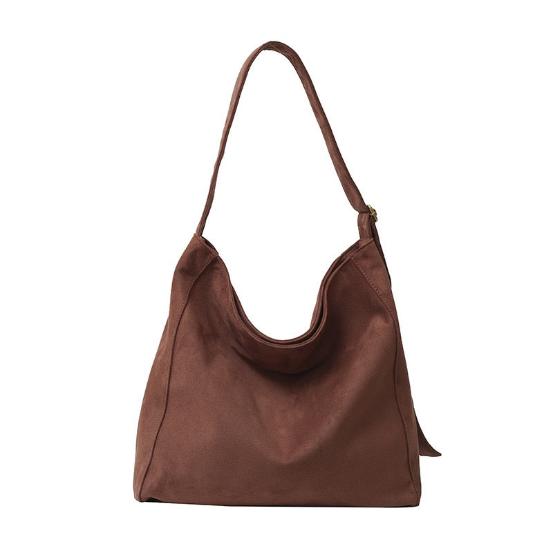 Meryl Adjustable Hobo Shoulder Bag | Vegan Suede, Cotton/Polyester Lining | 14.5 x 4.5 x 13.75 in