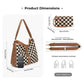 Vanessa Checkered Hobo Bag & Wristlet | Canvas & Vegan Leather | 13.5 L x 5 W x 13 H in