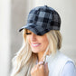 Knit Flannel Buffalo Plaid Structured Crown Low Profile Adjustable Ball Cap | One Size Teen–Adult