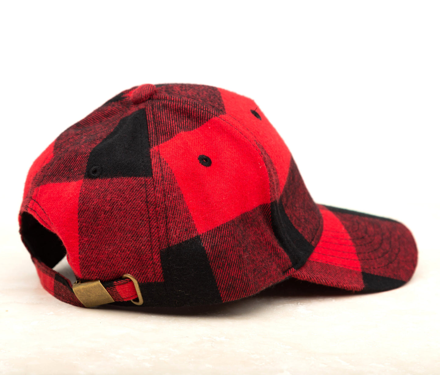Knit Flannel Buffalo Plaid Structured Crown Low Profile Adjustable Ball Cap | One Size Teen–Adult