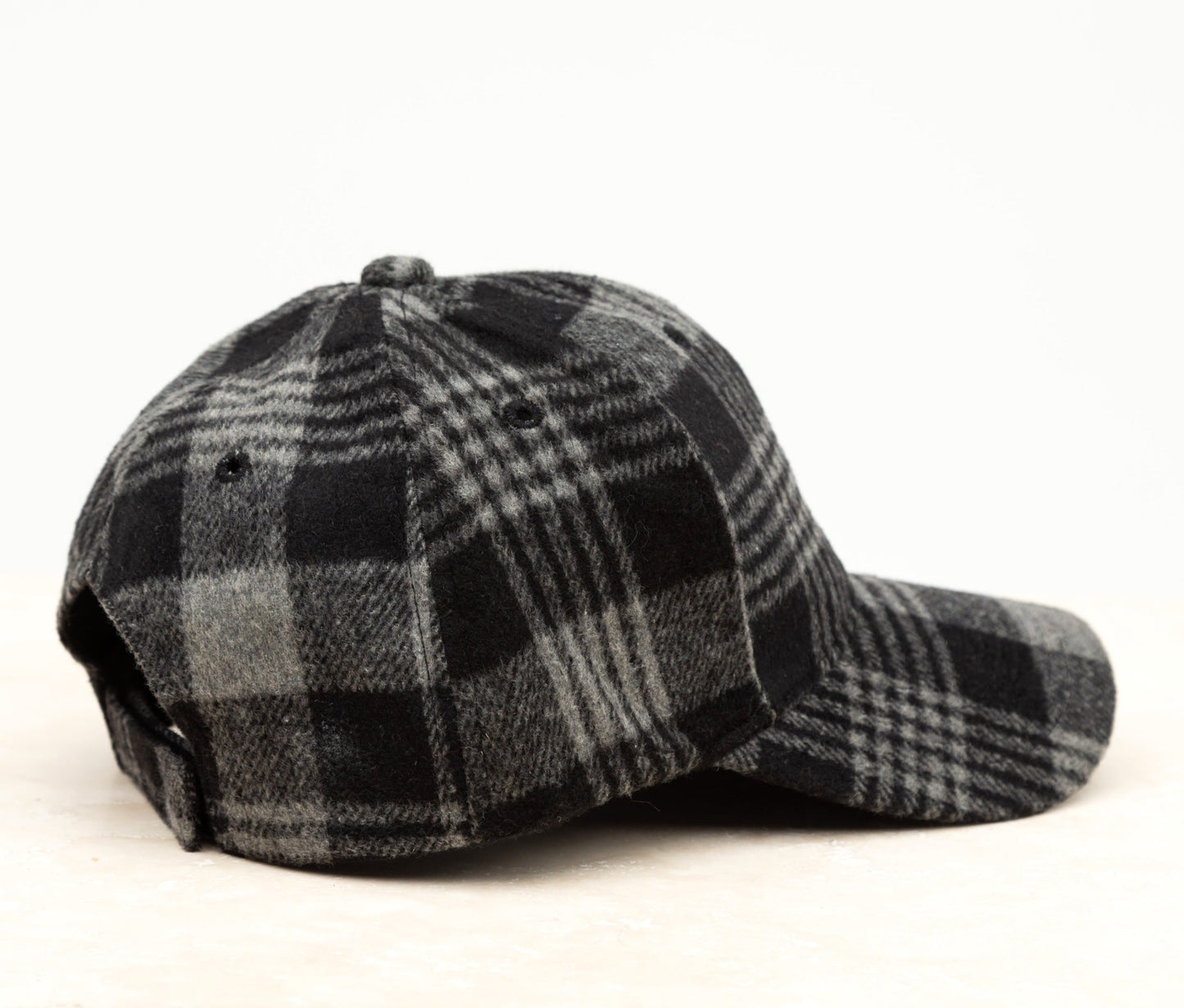 Knit Flannel Buffalo Plaid Structured Crown Low Profile Adjustable Ball Cap | One Size Teen–Adult