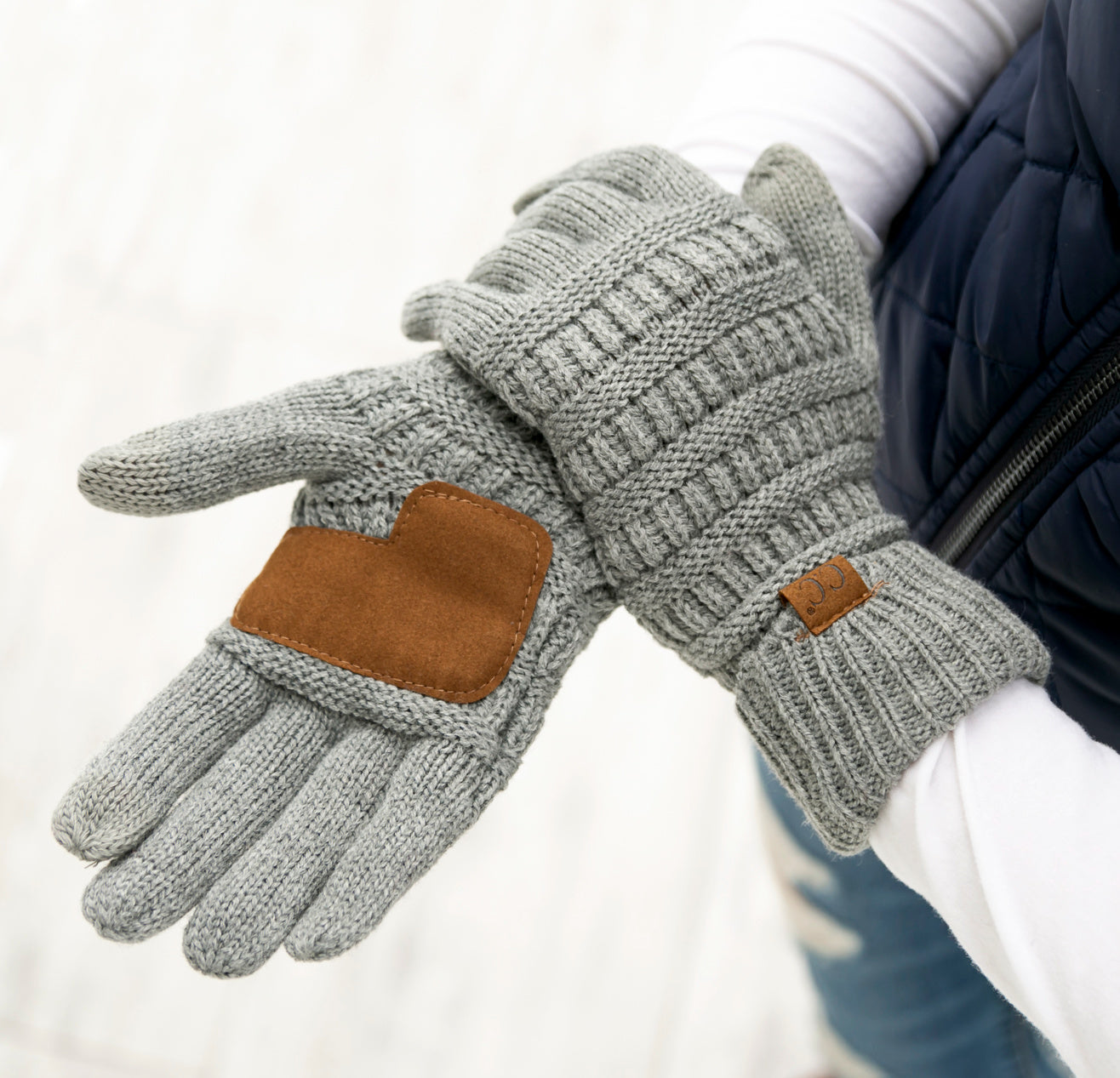 C.C® 100% Soft Knitted Acrylic Touchscreen Compatible Knit Gloves | One Size Fits Most