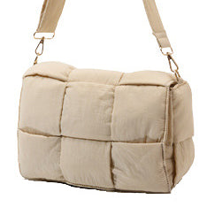 Romy 100% Nylon Cross-Weave Puffer Fold-Over Crossbody Clutch Bag