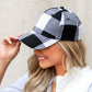 Knit Flannel Buffalo Plaid Structured Crown Low Profile Adjustable Ball Cap | One Size Teen–Adult