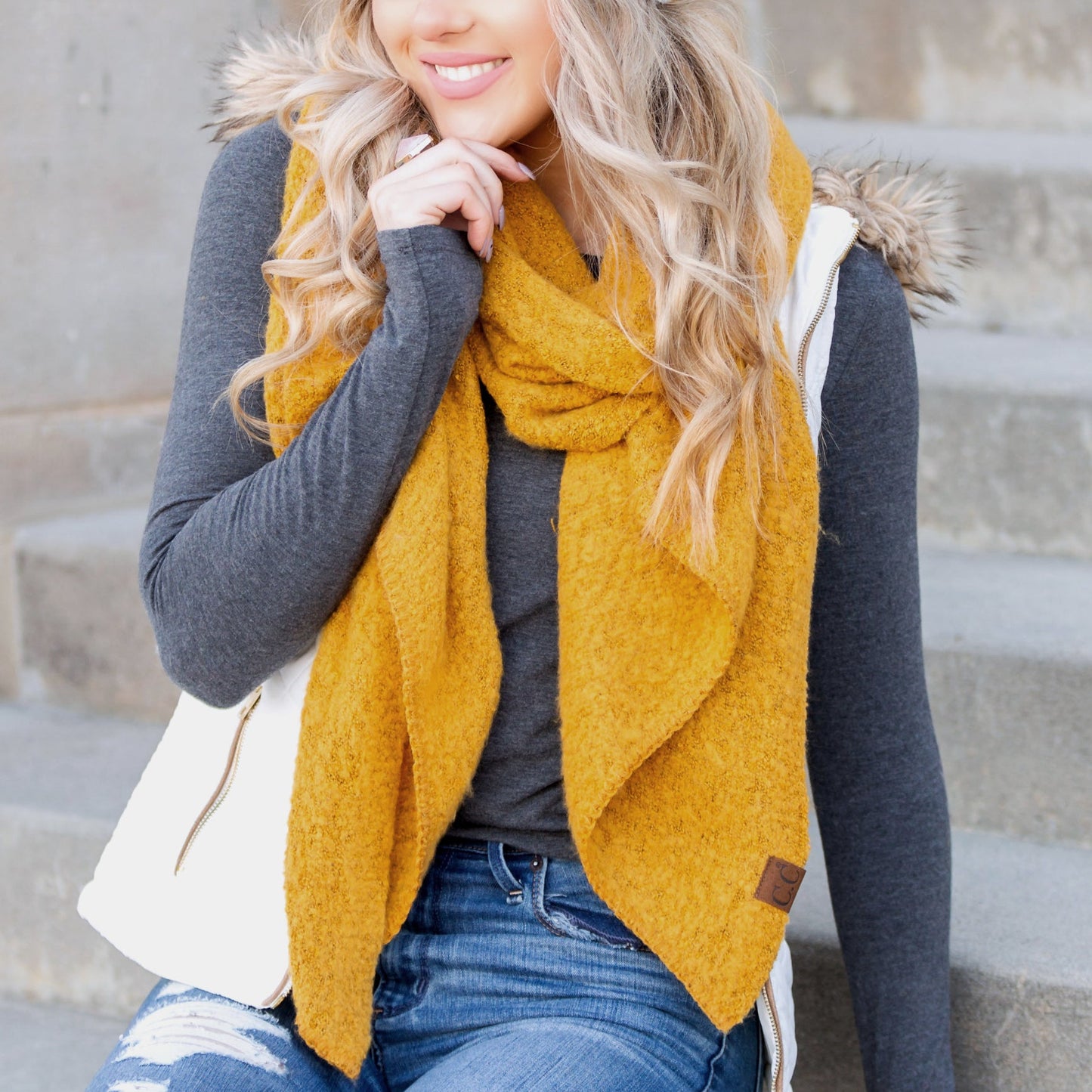 C.C® 100% Premium Polyester Ultra Soft Bias Cut Oblong Draped Scarf | 16.5" x 85"