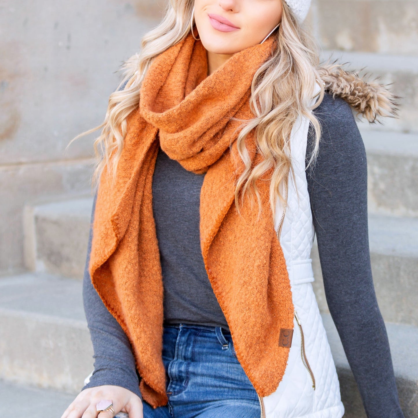 C.C® 100% Premium Polyester Ultra Soft Bias Cut Oblong Draped Scarf | 16.5" x 85"