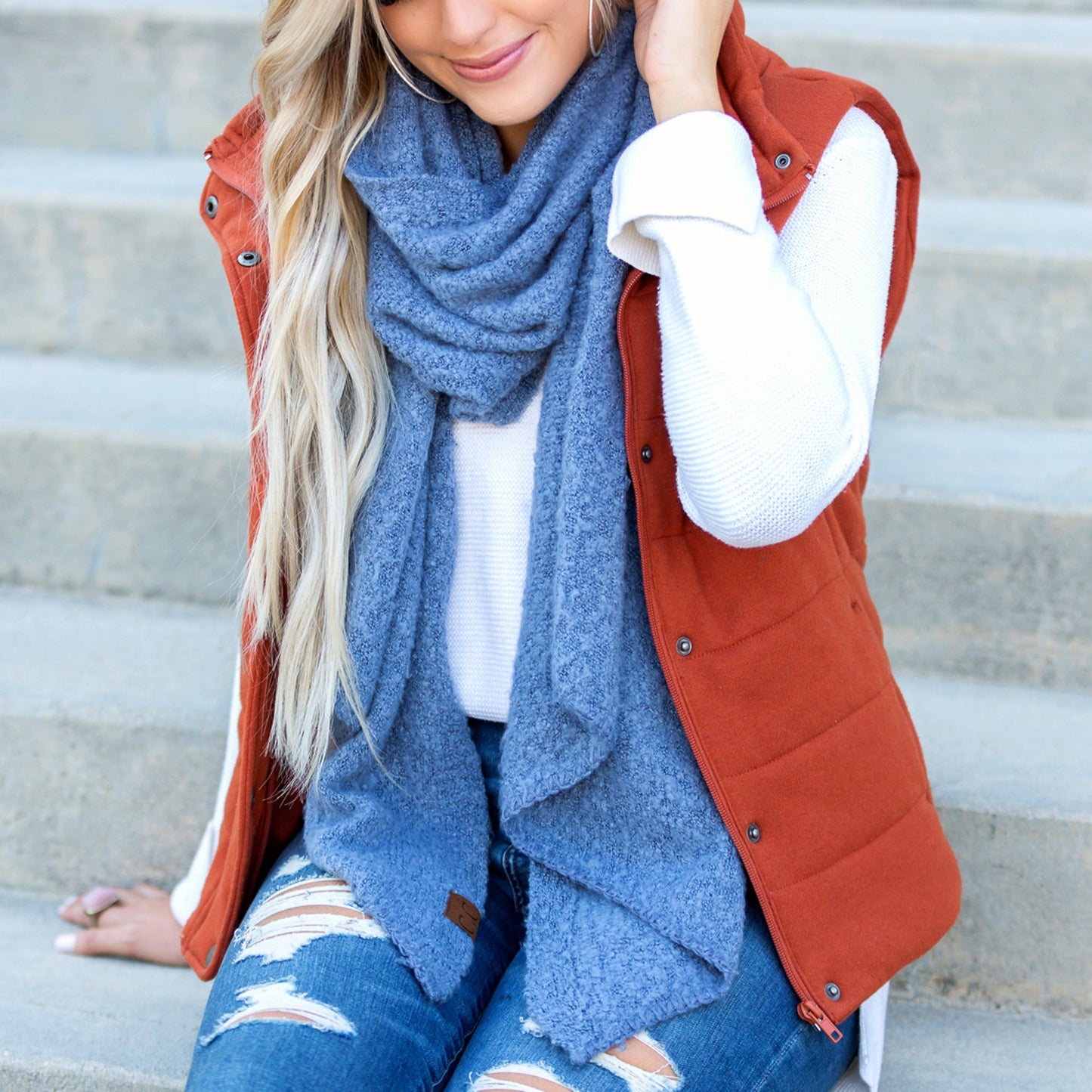C.C® 100% Premium Polyester Ultra Soft Bias Cut Oblong Draped Scarf | 16.5" x 85"
