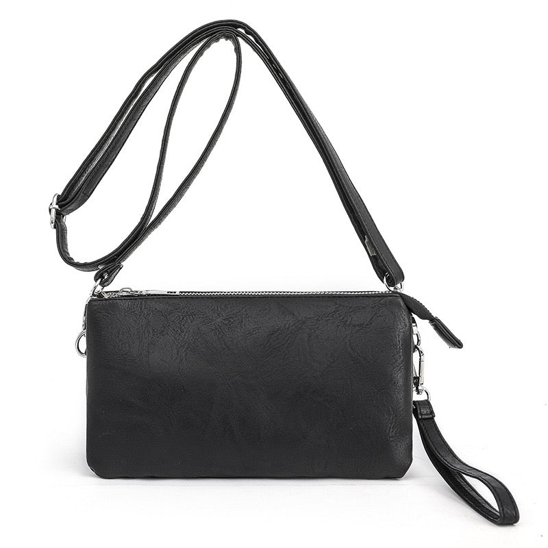 Liv Vegan Leather Convertible Compact Crossbody Wristlet Bag