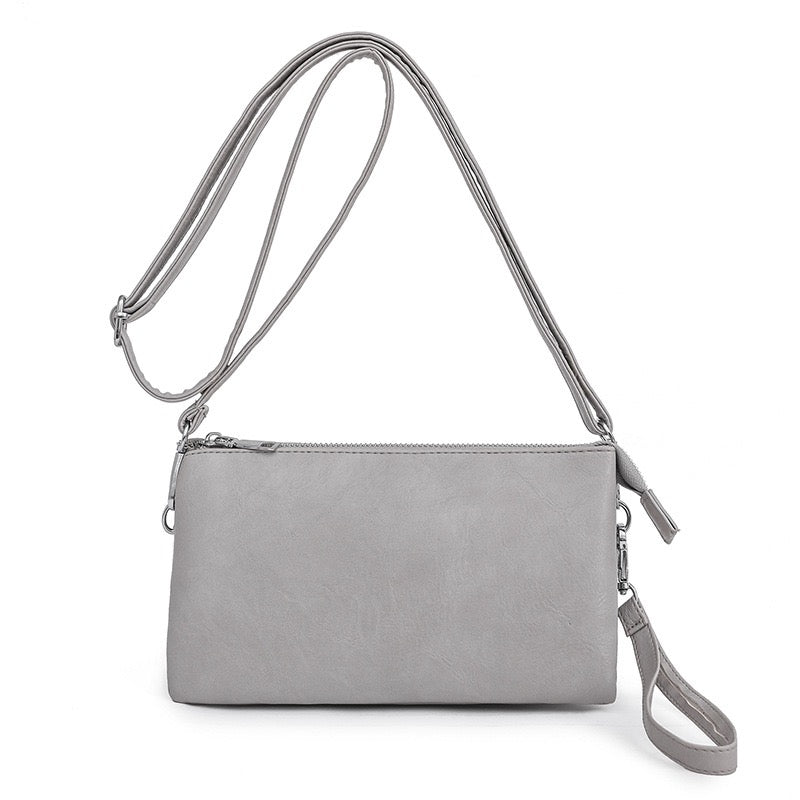 Liv Vegan Leather Convertible Compact Crossbody Wristlet Bag
