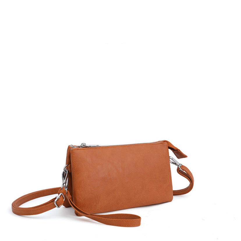 Liv Vegan Leather Convertible Compact Crossbody Wristlet Bag