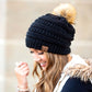 C.C® Soft Acrylic Knit Faux Fur Pom-Pom Beanie | One Size Child–Adult (Age 4+)