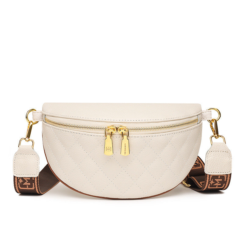 Myra Genuine Leather Quilted Crescent Sling Bag
