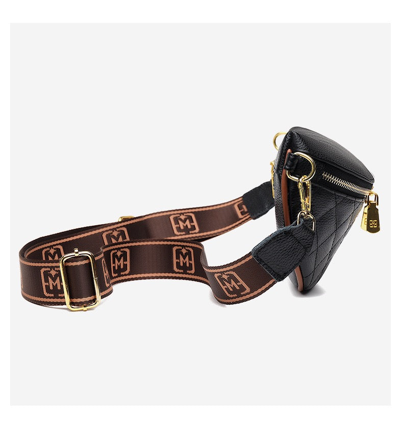 Myra Genuine Leather Quilted Crescent Sling Bag