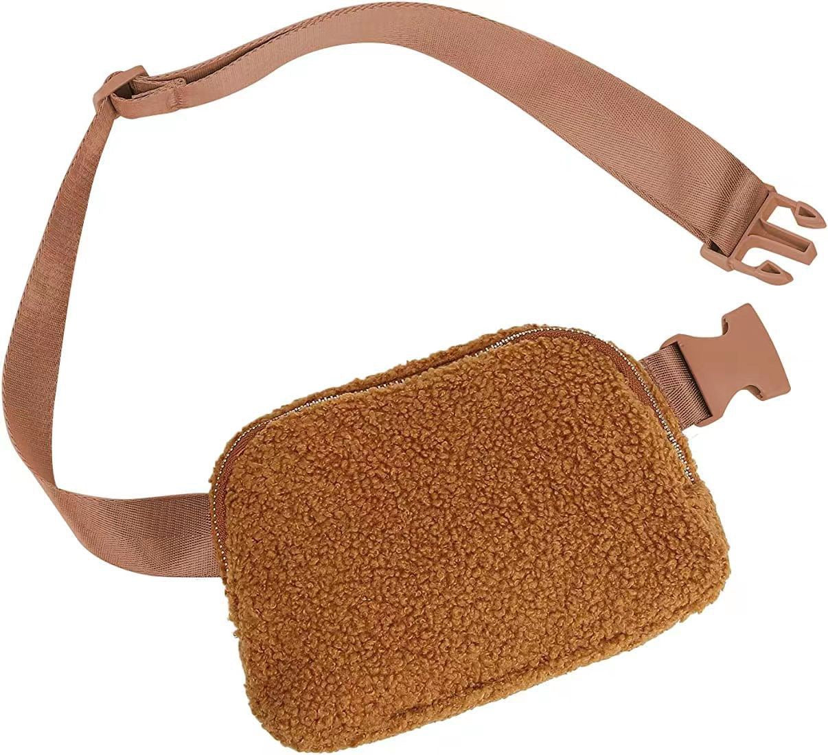 Lola Boucle Sherpa & Nylon Sling Crossbody Fanny Bag