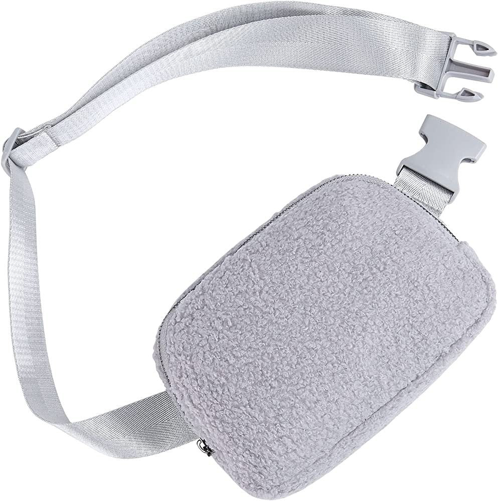 Lola Boucle Sherpa & Nylon Sling Crossbody Fanny Bag