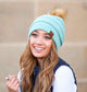 C.C® Soft Acrylic Knit Faux Fur Pom-Pom Beanie | One Size Child–Adult (Age 4+)