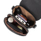 Whitney Vegan PU Leather Foldover Compact Crossbody Bag with Guitar Strap & Card Slots | Black, Cognac, Stone