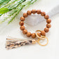 Harper Silicone Bead Key Ring Bracelet with Faux Leather Tassel | One Size