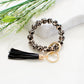 Harper Silicone Bead Key Ring Bracelet with Faux Leather Tassel | One Size