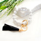Harper Silicone Bead Key Ring Bracelet with Faux Leather Tassel | One Size