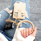Gold Hardware Key Ring ID Wallet Zip Bracelet with Hidden Zipper Pocket & Tassel | 4" x 3"