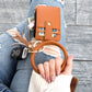 Gold Hardware Key Ring ID Wallet Zip Bracelet with Hidden Zipper Pocket & Tassel | 4" x 3"
